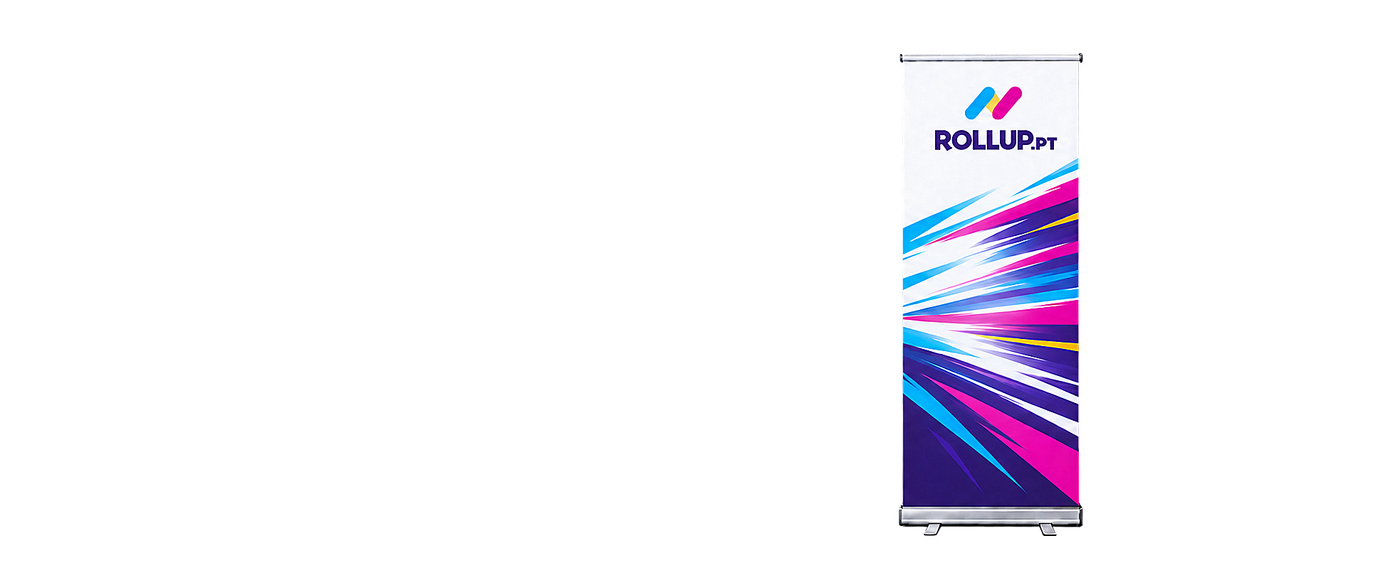 Estrutura de roll-up retrátil em alumínio anodizado com lona impressa