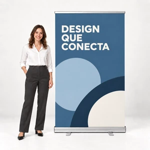 Roll Up 120x200cm — escala com pessoa