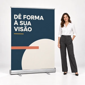 Roll Up 150x200cm — escala com pessoa