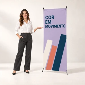 X-Banner 70X180cm — escala com pessoa